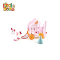 Wooden Lovely Cinderella Doll Royal  Pink Horse Carriage Toy  For Kids